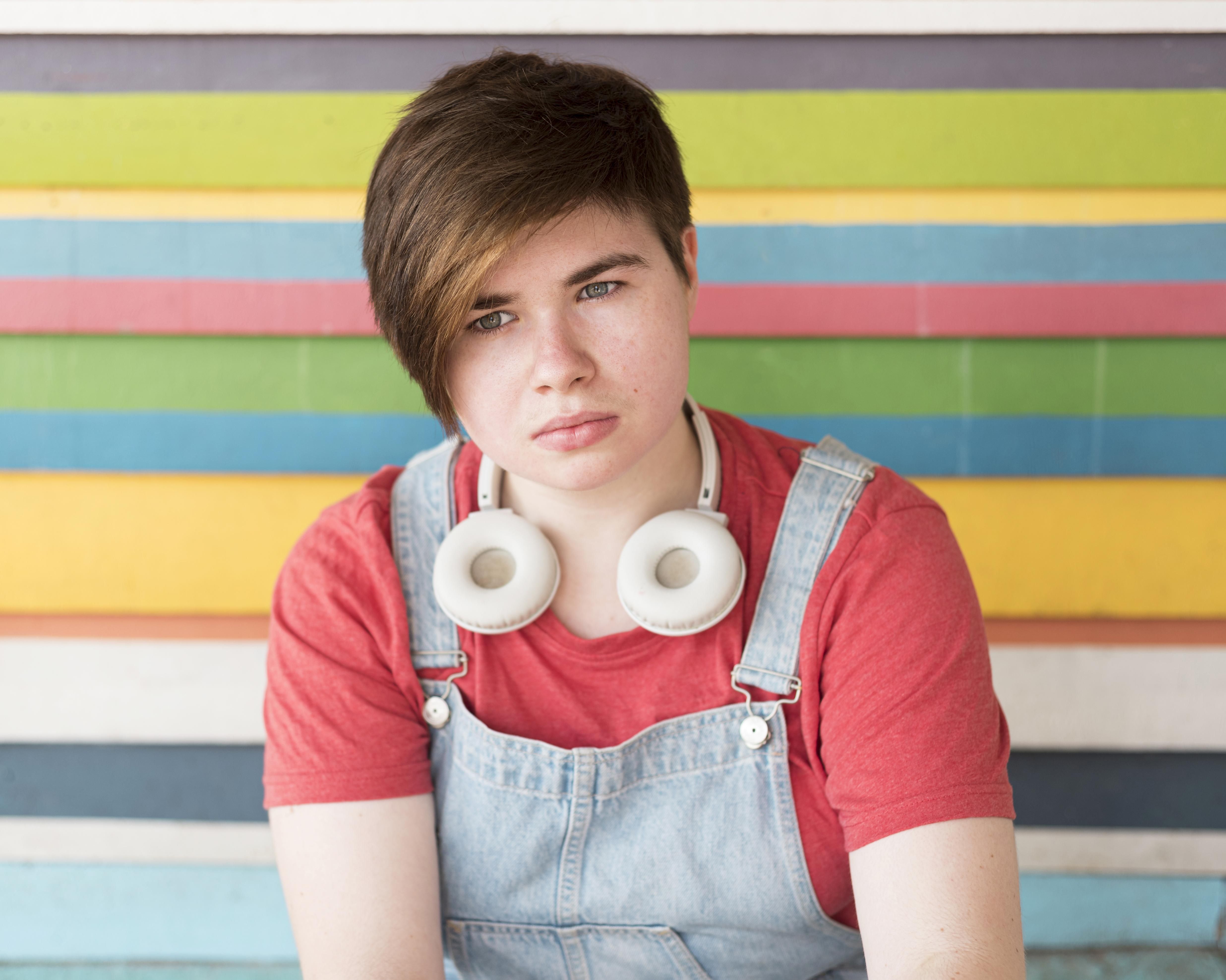 Portrait Handsome Teenager Posing